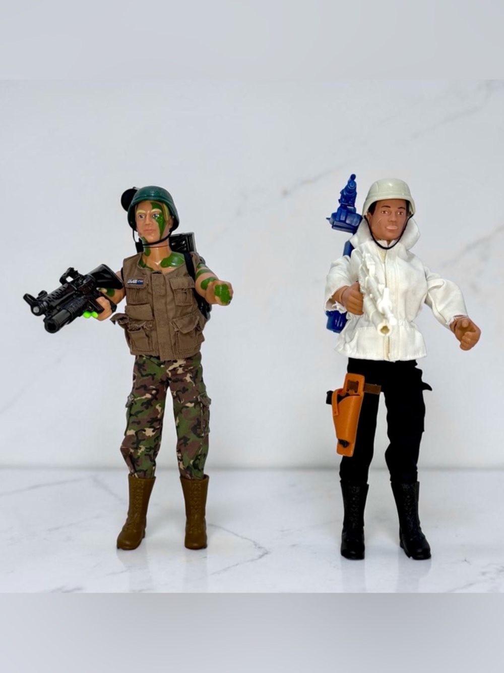 Vintage GI Joe 12” Hall of Fame Lot 2 Figures Duke Camo Arctic Hasbro